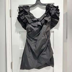 Brand New ALEXIS Benicia Ruffled Black Mini dress Sz. M